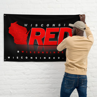 Wisconsin Red Logo Flag