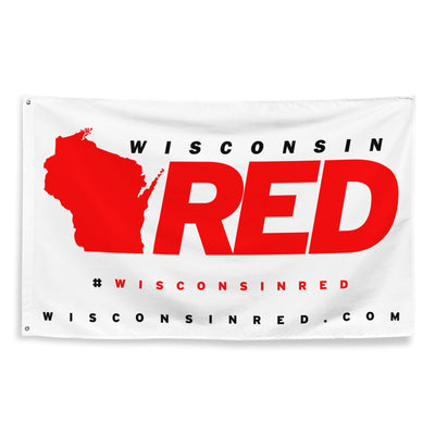 Wisconsin Red Logo Flag