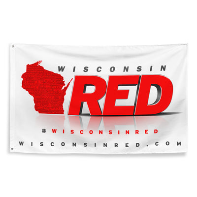 Wisconsin Red Logo Flag