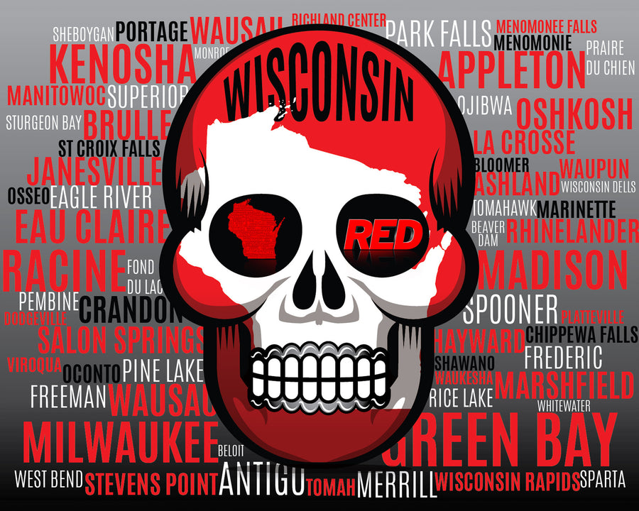 Wisconsin Skull Poster